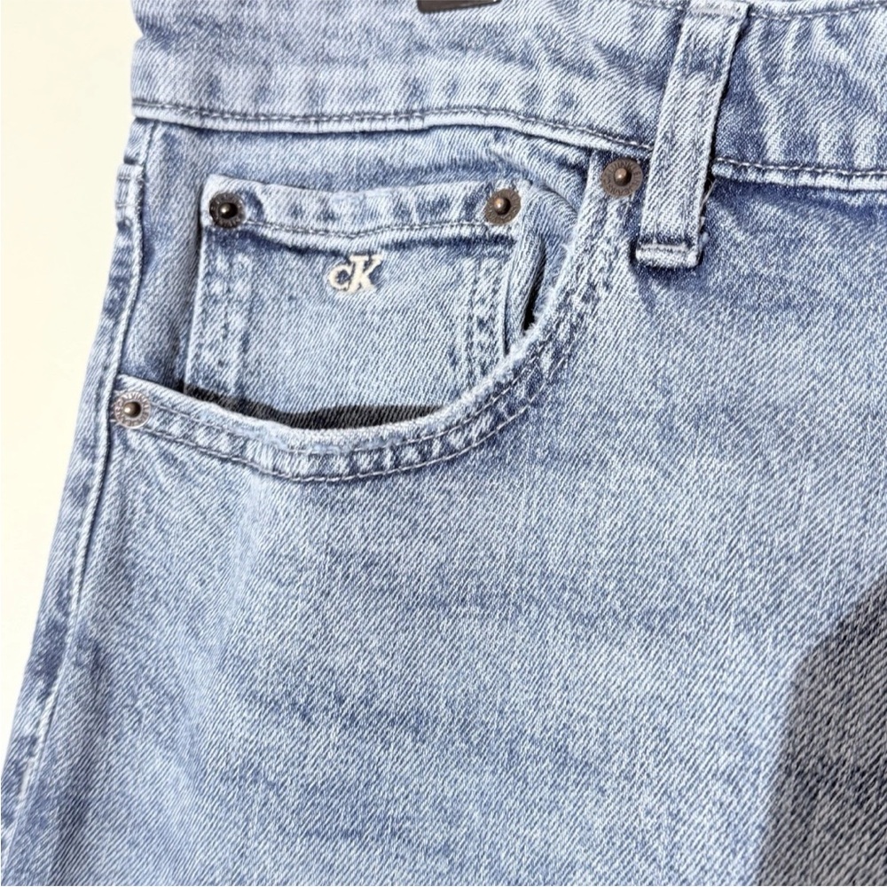 Calvin Klein Blue Skinny Jeans Mens 38x30 Light Wash Cotton Stretch - Picture 4 of 14